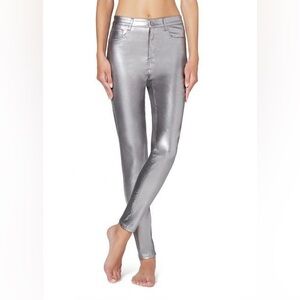 calzedonia coated denim skinny modp0870 grigio argento size small